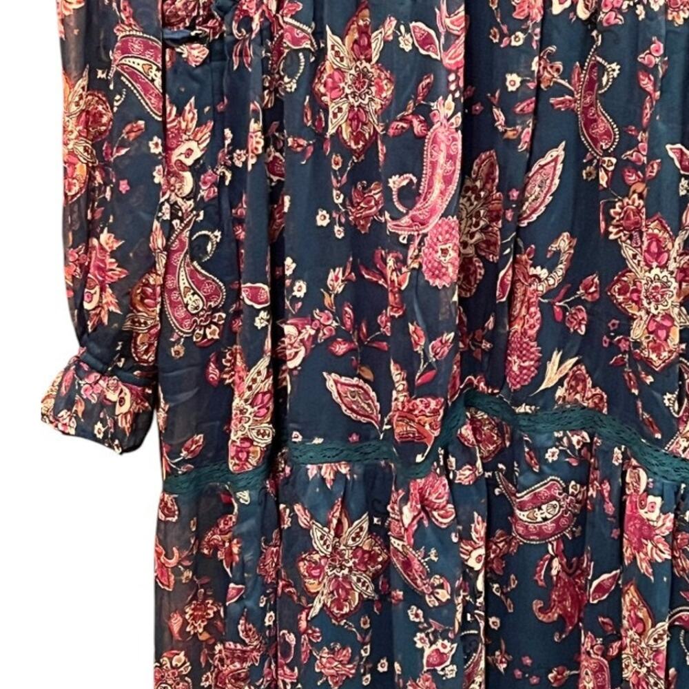 Band of the Free Run the World Pine Paisley Midi Dress Size L - Picture 4 of 9